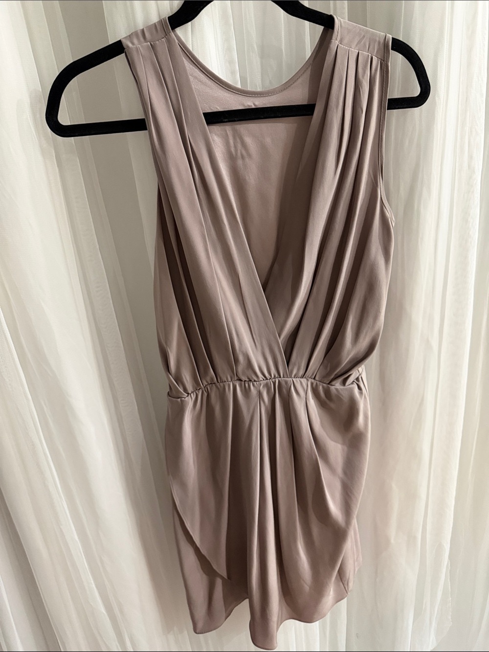 Amanda Uprichard One-Shoulder Draped Dress in Mauve